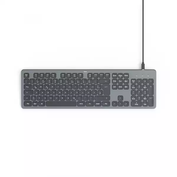 HAMA Жична Клавиатура "CK-400", Х-структурна, USB-A, USB-C, AI бутон, светеща