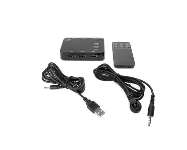 HDMI суич ACT AC7841, 5/1, 3D, 4K@@60Hz, Черен