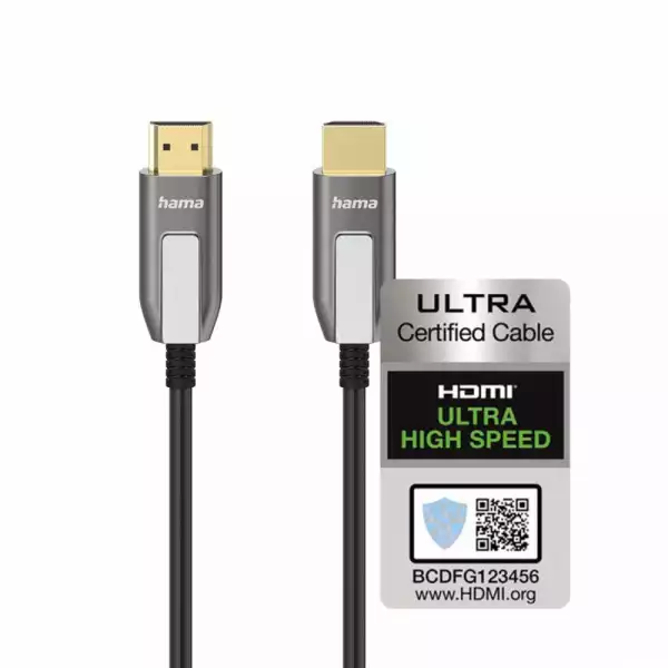 Kабел HAMA Ultra High Speed HDMI - HDMI, 8K, 10.0 м,48Gbit/s, сертифициран