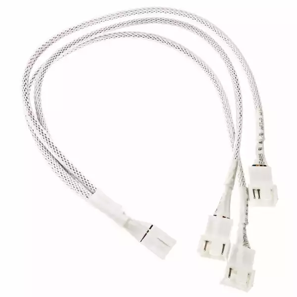 Кабел Kolink PWM 1-3 Сплитер - 35 cm, оплетен, Бял