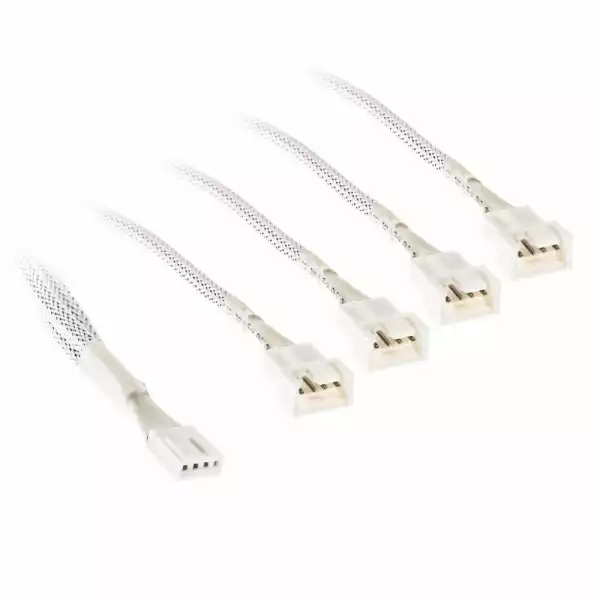 Кабел Kolink PWM 1-4 Сплитер - 35 cm, оплетен, Бял