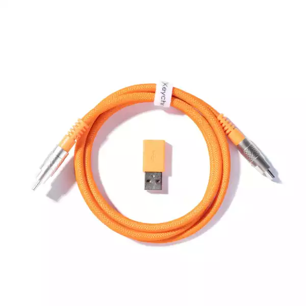 Кабел за клавиатура Keychron Double-Sleeved Geek - Orange