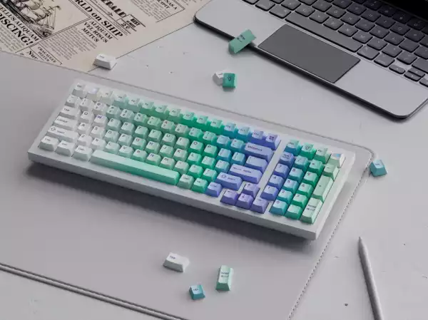 Капачки за механична клавиатура Keychron Cherry Profile Dye-Sub PBT Full Keycap Set - Cloud and Snow