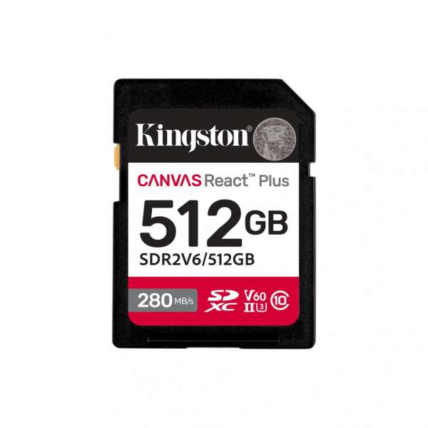 Карта памет Kingston Canvas React Plus V60 UHS-II 512GB Карта памет Kingston Canvas React Plus V60 UHS-II 512GB