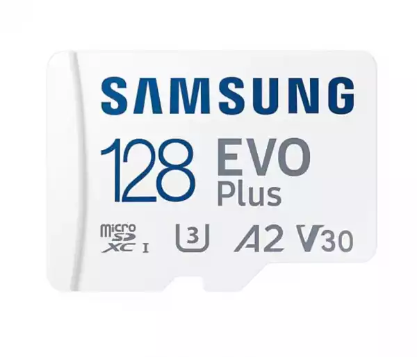 Карта памет Samsung EVO Plus, microSDXC, UHS-I, 128GB, Адаптер