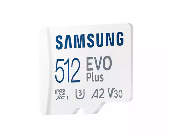 Карта памет Samsung EVO Plus, microSDXC, UHS-I, 512GB, Адаптер