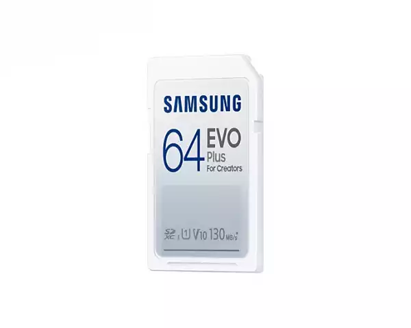 Карта памет Samsung EVO Plus, SD Card, 64GB, Бяла