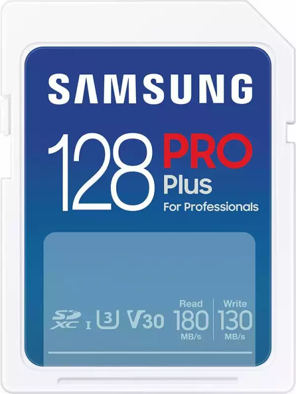 Карта памет Samsung PRO Plus, SD Card, 128GB, USB Четец, Бяла