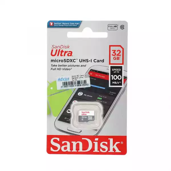 Карта памет SANDISK Ultra micro SDHC UHS-I, A1, 32GB, Class 10, 100Mb/s