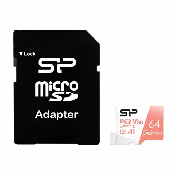 Карта памет Silicon Power Superior 64GB, microSDXC, Class 10, SD Adapter