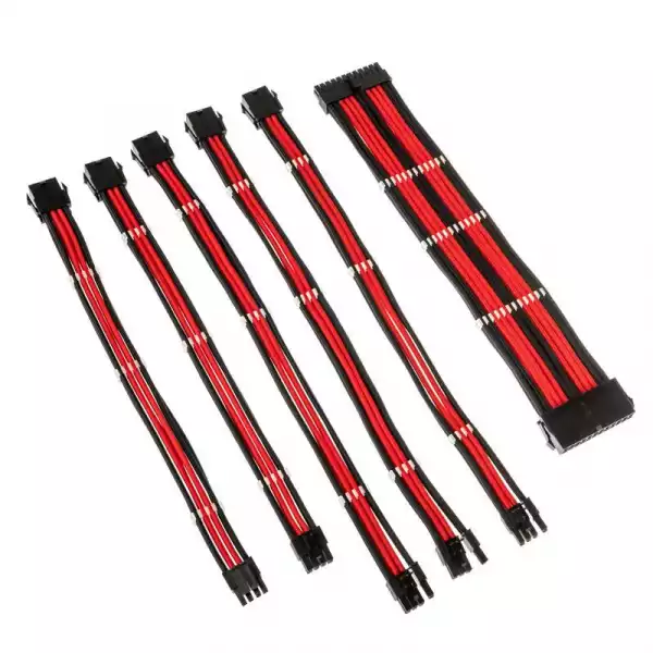 Комплект оплетени кабели Kolink Core, Black/Red