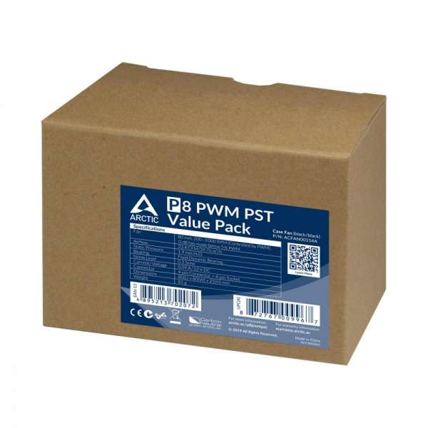 Комплект вентилатори 5-pack ARCTIC P8 80mm PWM PST