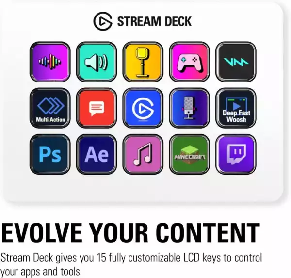 Контролер Elgato Stream Deck MK.2 - 15 Customizable LCD Keys White