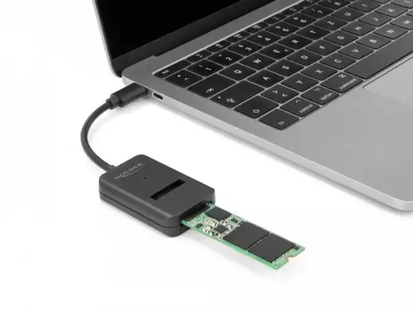 Конвертор Delock, USB-C - M.2 NVMe PCIe / SATA SSD, 10 Gbps Конвертор Delock, USB-C - M.2 NVMe PCIe / SATA SSD, 10 Gbps