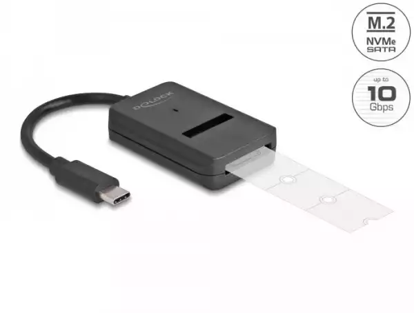 Конвертор Delock, USB-C - M.2 NVMe PCIe / SATA SSD, 10 Gbps