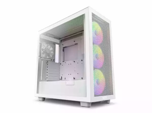 Кутия NZXT H7 Flow RGB Matte White Mid-Tower
