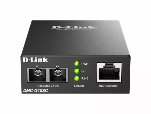Медиа конвертор D-link DMC-G10SC/E, 100/1000Base-T to 1000Base-LX SC Single-Mode (10 km)
