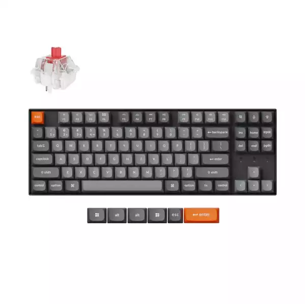 Механична клавиатура Keychron K8 Max QMK/VIA TKL - Keychron Super Red Switch, RGB Backlight