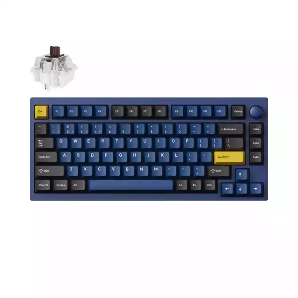 Механична клавиатура Lemokey P1 Pro QMK 75% Navy Blue - Keychron Super Brown Switch