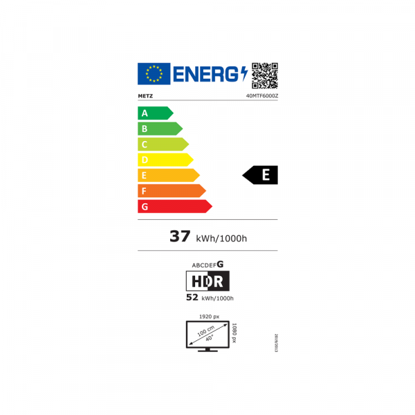 METZ Телевизор 40MTF6000Z 40" FullHD, LED TV, черен