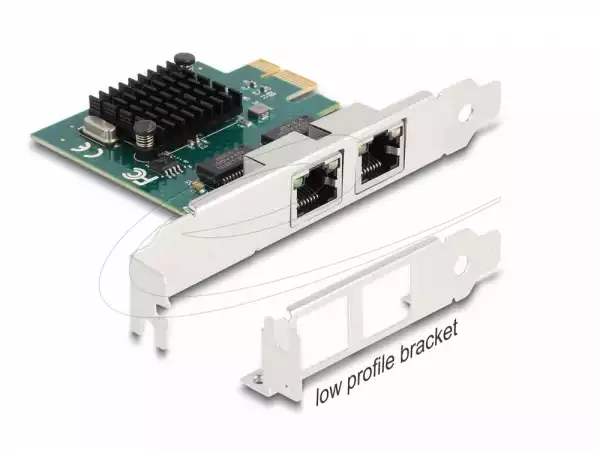 Мрежова карта Delock 2x Gigabit LAN RJ45 jack, PCI Express x1 V2.0 Мрежова карта Delock 2x Gigabit LAN RJ45 jack, PCI Express x1 V2.0