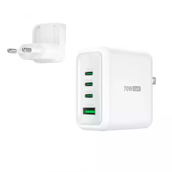 Мрежово зарядно j5create JUP4370EF 70W, 4 порта, USB-C, USB-A