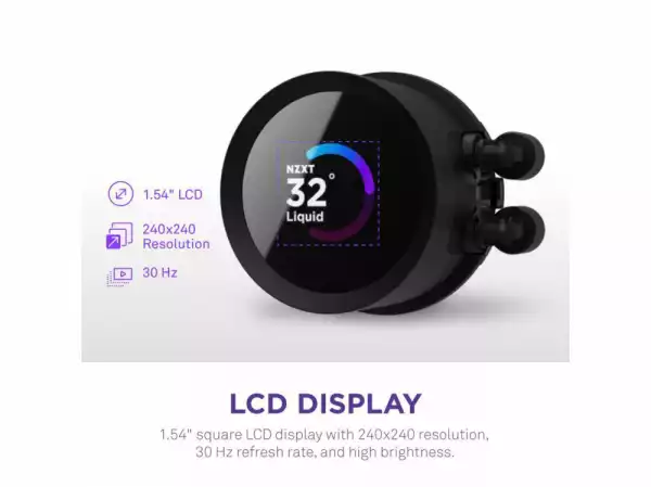 Охладител за процесор NZXT Kraken 360 Black, 1.54 "LCD Display