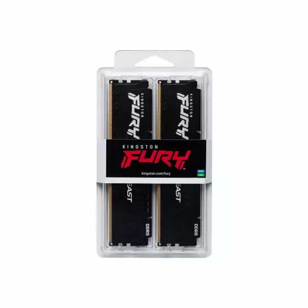 Памет Kingston FURY Beast Black 64GB(2x32GB) DDR5 5200MHz CL40 Памет Kingston FURY Beast Black 64GB(2x32GB) DDR5 5200MHz CL40