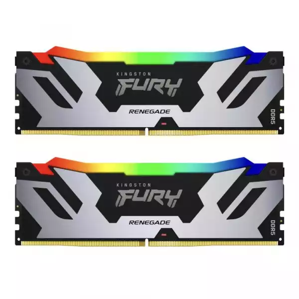 Памет Kingston Fury Renegade Silver/Black RGB 64GB(2x32GB) DDR5 6400MHz CL32 - KF564C32RSAK2-64