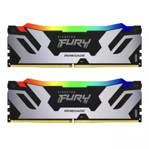 Памет Kingston Fury Renegade Silver RGB 32GB(2x16GB) DDR5 6400MHz KF564C32RSK2-32