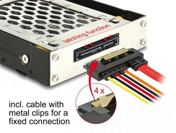 Преносимо чекмедже Delock 3.5″, За 1 x 2.5″ SATA / SAS HDD / SSD, Защита от вибрации Преносимо чекмедже Delock 3.5″, За 1 x 2.5″ SATA / SAS HDD / SSD, Защита от вибрации