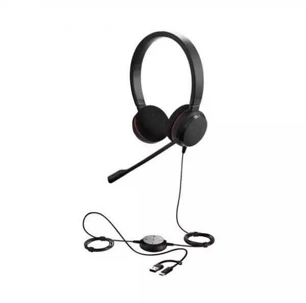 Слушалки с микрофон Jabra Evolve 20 UC Stereo USB-C/А Adapter