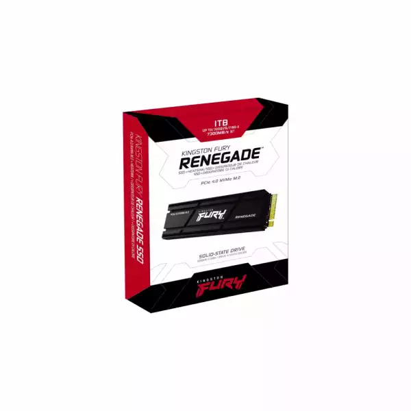 SSD Kingston Fury Renegade M.2-2280 PCIe 4.0 NVMe 1000GB, Heatsink