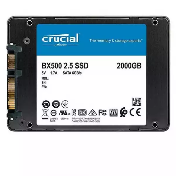 SSD Crucial BX500 2TB 3D NAND SATA 2.5-inch SSD Crucial BX500 2TB 3D NAND SATA 2.5-inch