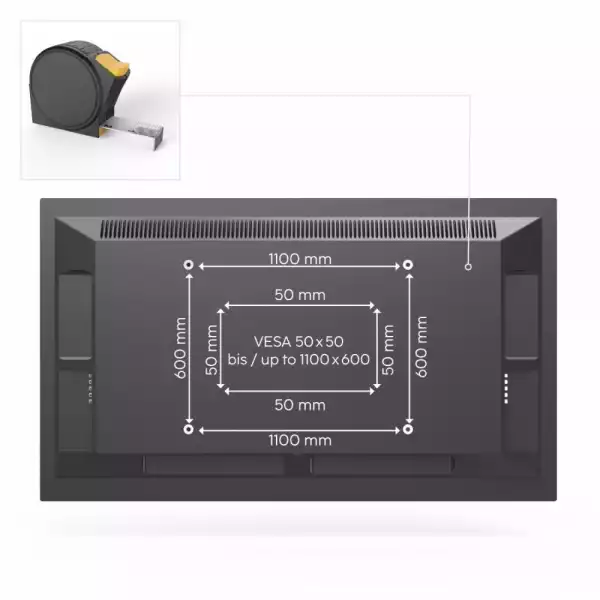 Стенна стойка за TV, 120" (305 см) до 100 кг, разстояние от стената 2,8 см