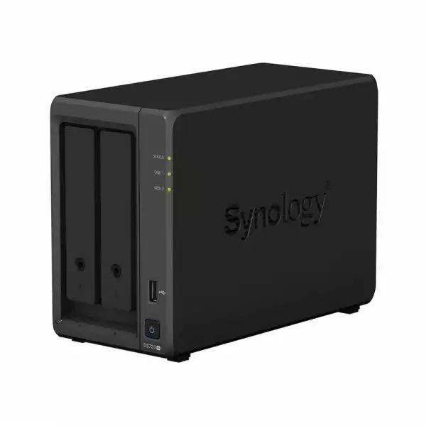 Сторидж NAS Synology DS723+, За 2 диска, До 108TB, 2 GB DDR4, Гигабит, USB3.2