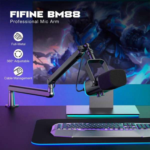 Стойка за микрофон FIFINE BM88 High End Boom Arm Stand Стойка за микрофон FIFINE BM88 High End Boom Arm Stand