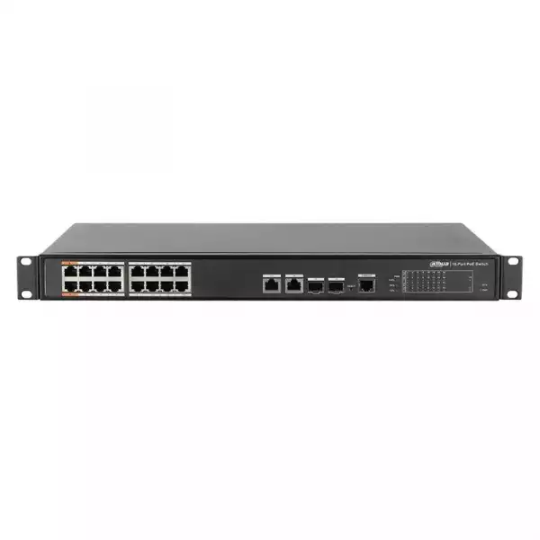 Суич Dahua PFS4218-16ET-240, 16 портов, управляем, PoE, Gigabit