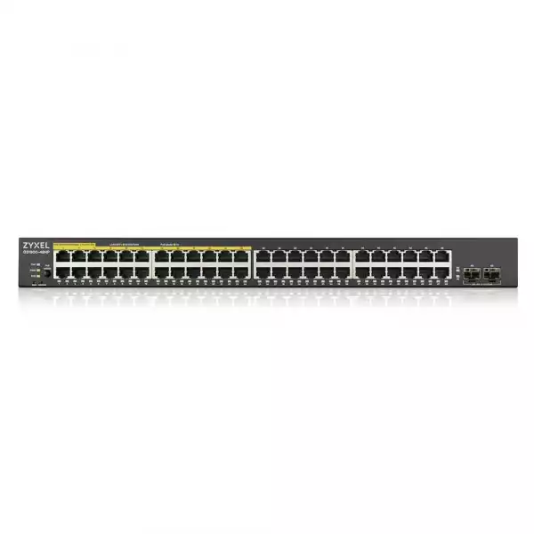 Суич ZYXEL GS1900-48HP, 48 портов управляем, PoE, Gigabit, за монтаж в шкаф