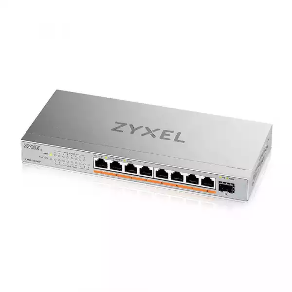 Суич ZyXEL XMG-108HP 8 портов 2,5Gb + 1xSFP+, 100W PoE++, неуправляем Суич ZyXEL XMG-108HP 8 портов 2,5Gb + 1xSFP+, 100W PoE++, неуправляем