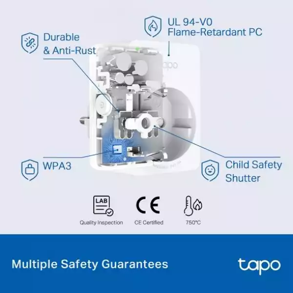 TP LINK TAPO P100 Смарт контакт 10A, 2300W, 2.4Ghz, задаване на график, таймер