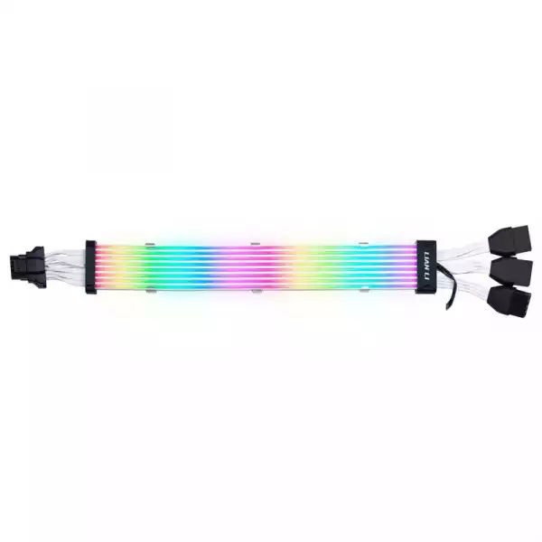 Удължителен RGB кабел Lian-Li Strimer Plus V2, 16-Pin 12VHPWR към 3x8-Pin за RTX 40-та серия, 108 LED