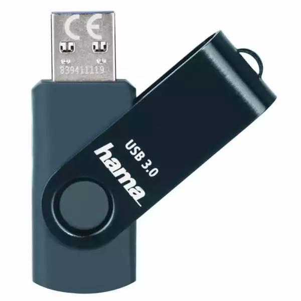 USB памет HAMA Rotate, 64GB, USB 3.0 70 MB/s, Петролно синьо USB памет HAMA Rotate, 64GB, USB 3.0 70 MB/s, Петролно синьо