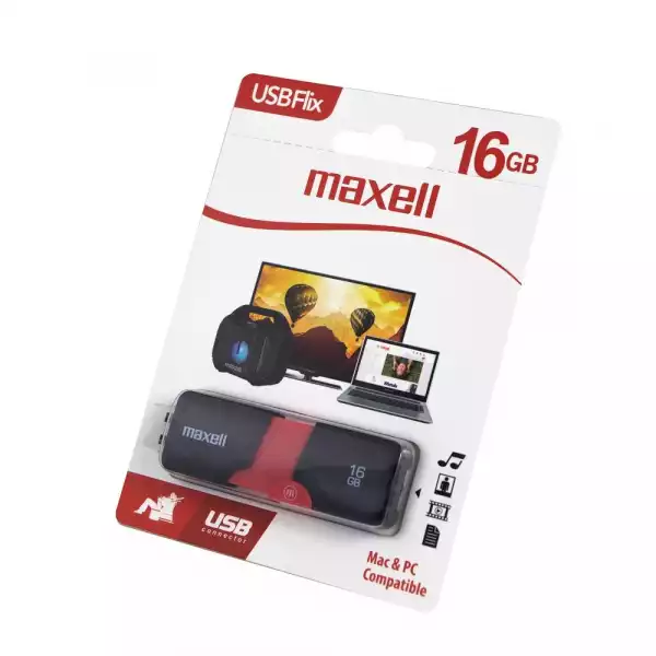 USB памет MAXELL FLIX, USB 2.0, 16GB, Черен