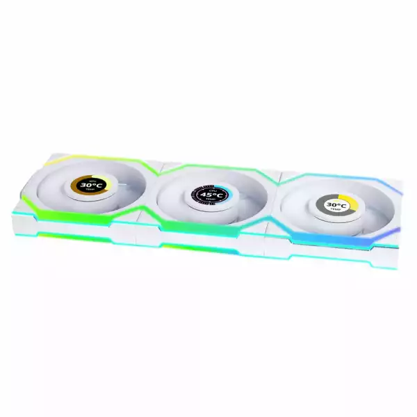 Вентилатори 3бр Lian Li UNI FAN SL Wireless LCD ARGB PWM - 120 mm Бели