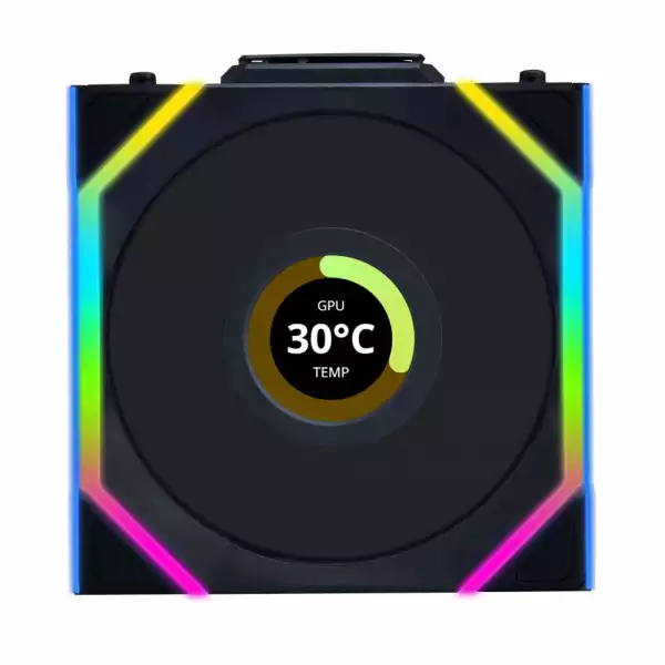 Вентилатори 3бр Lian Li UNI FAN SL Wireless LCD ARGB PWM - 120 mm Черен