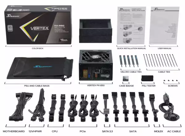 Захранващ блок Seasonic VERTEX PX-850, 850W, 80+ Platinum