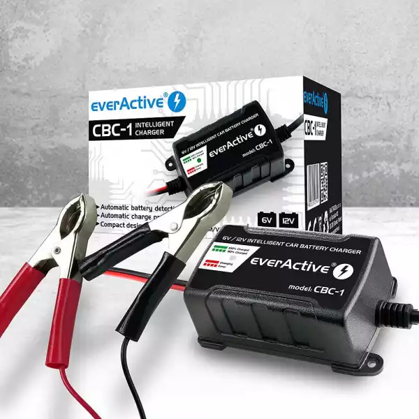 Зарядно процесорно устройство за акумулатор 6V/12V everActive CBC-1 v2 до 1А за автомобили и мотоциклети Зарядно процесорно устройство за акумулатор 6V/12V everActive CBC-1 v2 до 1А за автомобили и мотоциклети