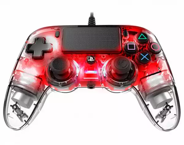 Жичен геймпад Nacon Wired Illuminated Compact Controller Red, Червен Жичен геймпад Nacon Wired Illuminated Compact Controller Red, Червен