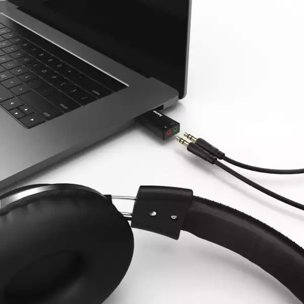 Звукова карта HAMA 2.0 Stereo, USB 2.0, Черен